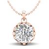 1.5 CTW VS/SI Diamond Solitaire Art Deco Stud Necklace 18K Rose Gold - REF-363M5H - 36846