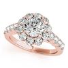 3 CTW Certified VS/SI Diamond Solitaire Halo Ring 18K Rose Gold - REF-657Y2K - 26378
