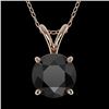 1.25 CTW Fancy Black VS Diamond Solitaire Necklace 10K Rose Gold - REF-29M5H - 33205