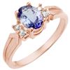 1.10 CTW Tanzanite & Diamond Ring 14K Rose Gold - REF-29T3M - 10186