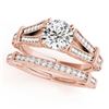 1.16 CTW Certified VS/SI Diamond Solitaire 2Pc Wedding Set Antique 14K Rose Gold - REF-222Y2K - 3146