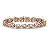 9.5 CTW Opal & Diamond Halo Bracelet 10K Rose Gold - REF-251N8Y - 40467