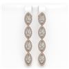 6.08 CTW Marquise Diamond Designer Earrings 18K Rose Gold - REF-1136H2A - 42747