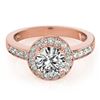 1.4 CTW Certified VS/SI Diamond Solitaire Halo Ring 18K Rose Gold - REF-383A8X - 26971