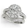 2.44 CTW Certified VS/SI Diamond 2Pc Wedding Set Solitaire Halo 14K White Gold - REF-450Y5K - 31127