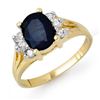 2.14 CTW Blue Sapphire & Diamond Ring 14K Yellow Gold - REF-45F5N - 13912