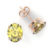 Image 2 : 5 CTW Citrine Designer Inspired Solitaire Stud Earrings 14K Rose Gold - REF-25W8F - 21657