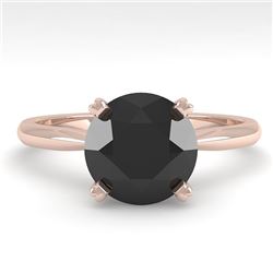 2.0 CTW Black Diamond Engagement Designer Ring 14K Rose Gold - REF-60N4Y - 38475