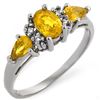 1.33 CTW Yellow Sapphire & Diamond Ring 10K White Gold - REF-19M8H - 11070