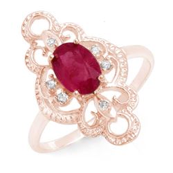 1.35 CTW Ruby & Diamond Ring 10K Rose Gold - REF-18M9H - 12487