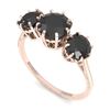 Image 2 : 2 CTW Past Present Future Black Diamond Ring 18K Rose Gold - REF-100A2X - 35777