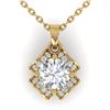 0.95 CTW Certified VS/SI Diamond Art Deco Stud Necklace 14K Yellow Gold - REF-114N5Y - 30281