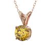 Image 2 : 0.53 CTW Certified Intense Yellow SI Diamond Solitaire Necklace 10K Rose Gold - REF-70H5A - 36733
