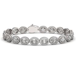 15.20 CTW Oval Diamond Designer Bracelet 18K White Gold - REF-2801H3A - 42707