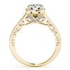 Image 2 : 0.9 CTW Certified VS/SI Diamond Solitaire Halo Ring 18K Yellow Gold - REF-151A8X - 26544