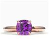 Image 1 : 2 CTW Cushion Cut Amethyst Designer Engagement Ring 14K Rose Gold - REF-21K3W - 22128