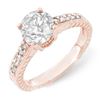 Image 1 : 1.05 CTW Certified VS/SI Diamond Solitaire Ring 14K Rose Gold - REF-180X9T - 14074