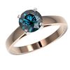 Image 2 : 1.46 CTW Certified Intense Blue SI Diamond Solitaire Engagement Ring 10K Rose Gold - REF-210M2H - 36