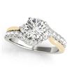 Image 1 : 1.1 CTW Certified VS/SI Diamond Bypass Solitaire Ring 18K White & Yellow Gold - REF-145T5M - 27736