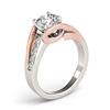 Image 4 : 1.5 CTW Certified VS/SI Diamond Bypass Solitaire Ring 18K White & Rose Gold - REF-521T6M - 27769