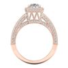 Image 4 : 3.5 CTW Princess VS/SI Diamond Solitaire Micro Pave Ring 18K Rose Gold - REF-581K8W - 37167