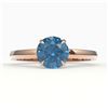 Image 1 : 2 CTW London Blue Topaz Inspired Solitaire Engagement Ring 14K Rose Gold - REF-25M3H - 22228