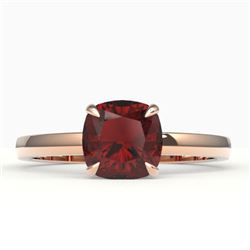 1.50 CTW Cushion Cut Garnet Designer Engagement Ring 14K Rose Gold - REF-20N8Y - 22142