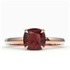 Image 1 : 1.50 CTW Cushion Cut Garnet Designer Engagement Ring 14K Rose Gold - REF-20N8Y - 22142
