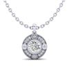 Image 1 : 1.01 CTW VS/SI Diamond Solitaire Art Deco Stud Necklace 18K White Gold - REF-221W8F - 36983
