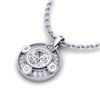 Image 2 : 1.01 CTW VS/SI Diamond Solitaire Art Deco Stud Necklace 18K White Gold - REF-221W8F - 36983