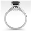 Image 4 : 2.0 CTW Black Diamond Engagement Designer Ring 14K White Gold - REF-60H4A - 38476