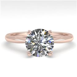 1.50 CTW VS/SI Diamond Engagement Designer Ring 18K Rose Gold - REF-577M5H - 32432