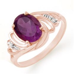 1.48 CTW Amethyst & Diamond Ring 14K Rose Gold - REF-23A6X - 12678