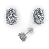 Image 2 : 1.0 CTW Oval Cut VS/SI Diamond Stud Designer Earrings 18K White Gold - REF-180W2F - 32271