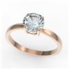 Image 2 : 2 CTW Aquamarine Designer Inspired Solitaire Engagement Ring 14K Rose Gold - REF-33N6Y - 22211