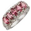 Image 1 : 1.15 CTW Pink Tourmaline & Diamond Ring 10K White Gold - REF-24X5T - 10772