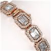 Image 4 : 16.72 CTW Emerald Cut Diamond Designer Bracelet 18K Rose Gold - REF-3553K8W - 42753