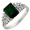 Image 1 : 2.12 CTW Emerald & Diamond Ring 10K White Gold - REF-20N8Y - 11227