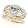 Image 1 : 1.15 CTW Certified VS/SI Diamond Solitaire 2Pc Wedding Set 14K Yellow Gold - REF-152W8F - 32008