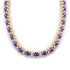 Image 1 : 46.5 CTW Amethyst & VS/SI Certified Diamond Eternity Necklace 10K Yellow Gold - REF-226W2F - 29415