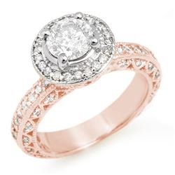 2.0 CTW Certified VS/SI Diamond Ring 14K Rose Gold - REF-396F8N - 11363