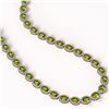 Image 2 : 48.14 CTW Peridot & Diamond Halo Necklace 10K Rose Gold - REF-756W5F - 40581