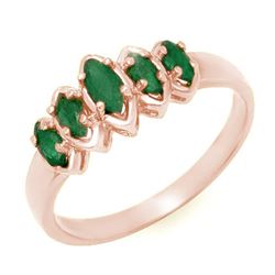 0.50 CTW Emerald Ring 14K Rose Gold - REF-21A5X - 13142