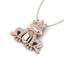 0.25 CTW Micro Pave VS/SI Diamond Frog Necklace 10K Rose Gold - REF-30F8N - 22497