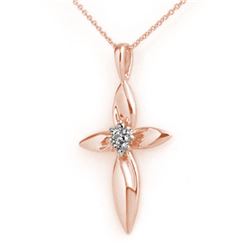 0.02 CTW Certified VS/SI Diamond Pendant 14K Rose Gold - REF-16Y4K - 13292