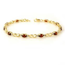 2.76 CTW Garnet & Diamond Bracelet 10K Yellow Gold - REF-26W2F - 12864