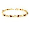 Image 1 : 2.76 CTW Garnet & Diamond Bracelet 10K Yellow Gold - REF-26W2F - 12864