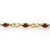 Image 2 : 2.76 CTW Garnet & Diamond Bracelet 10K Yellow Gold - REF-26W2F - 12864