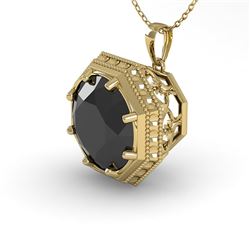 1.50 CTW Black Diamond Solitaire Necklace 18K Yellow Gold - REF-50A9X - 36013