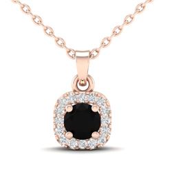 0.47 CTW Micro Pave VS/SI Diamond Heart Necklace Designer Halo 14K Rose Gold - REF-30A2X - 21302